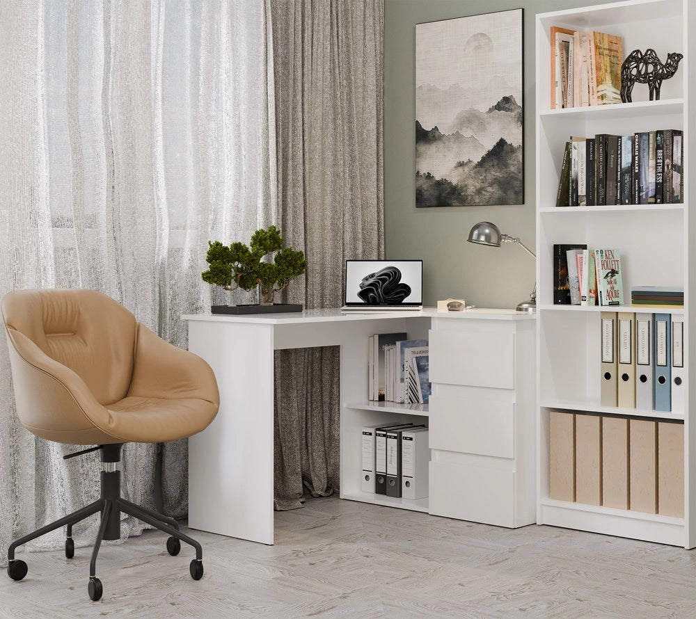 Scrivania NICEA destro bianco per ufficio e studio