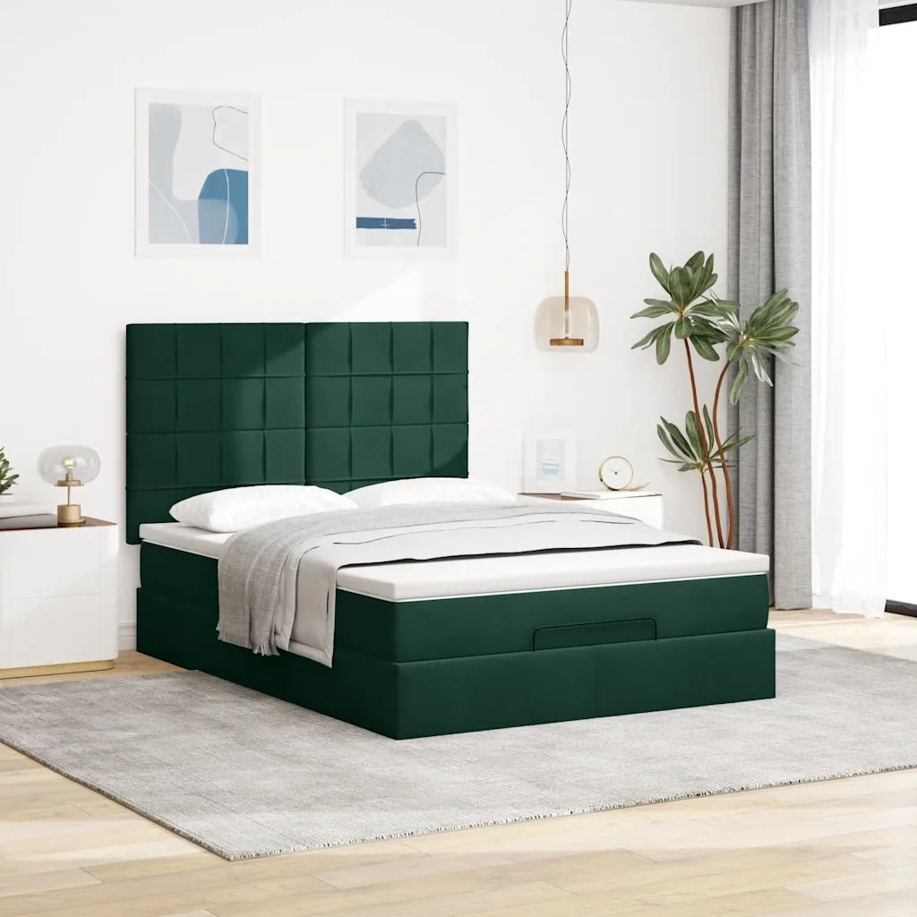 Struttura Letto Pouf con Materassi 140x200 cm in Velluto 3314327