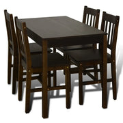 Set Tavolo da Pranzo con 4 Sedie Marrone CFW3749722