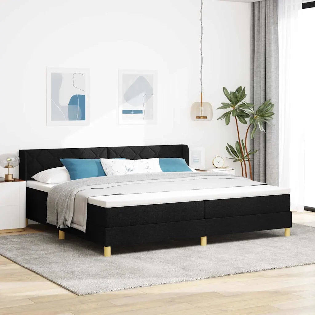 Letto a molle con materasso Nero 200 x 200 cm Tessuto 3341379