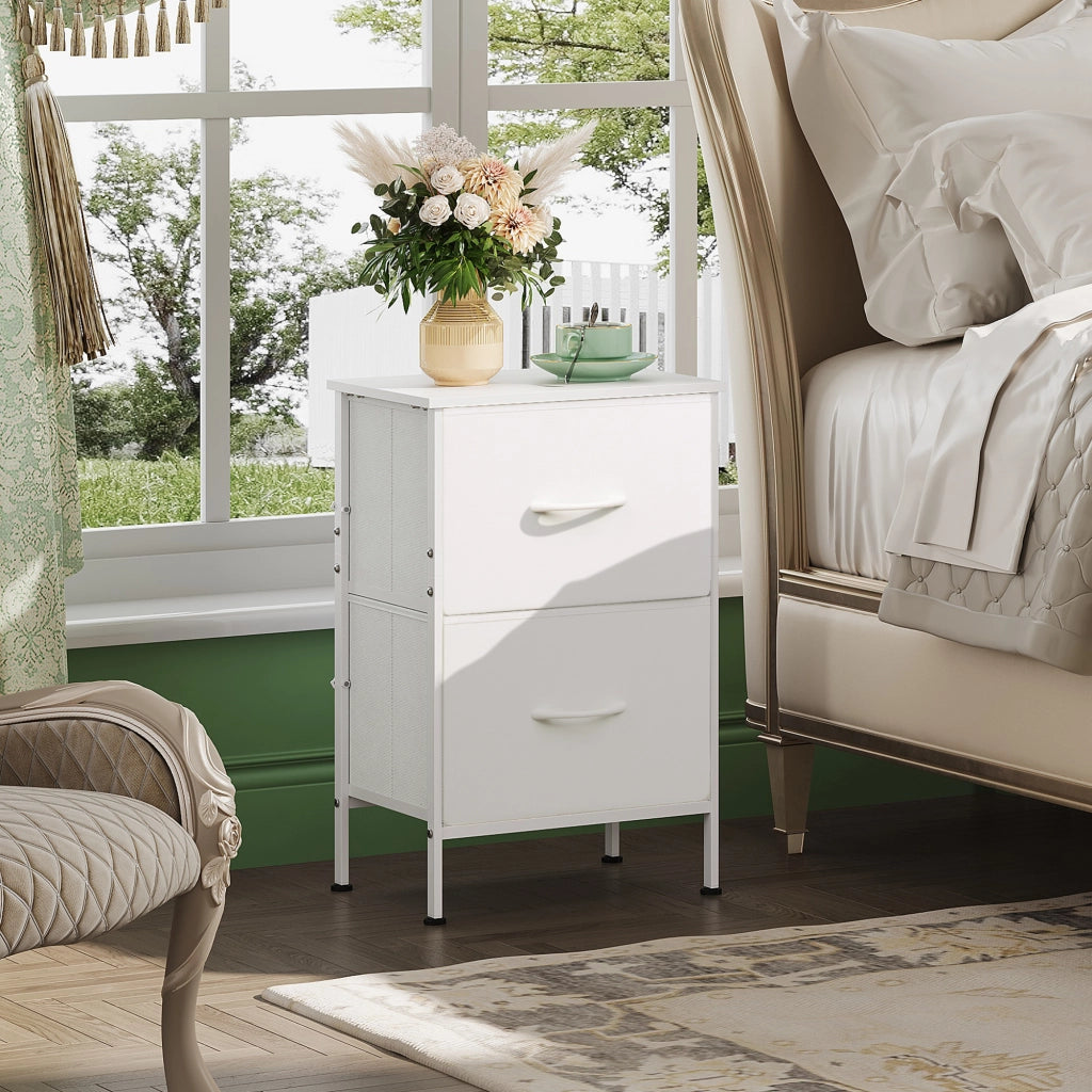 Cassettiera con 2 cassetti ¨C zephmum ¨C bianco 60x40x