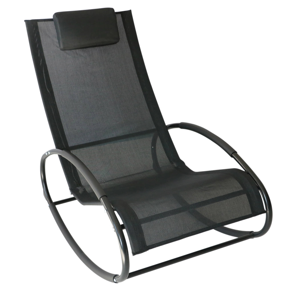 Sdraio da Giardino Zero Gravity con Cuscino ¨C Minimal ¨C 105x62x88cm, Nero