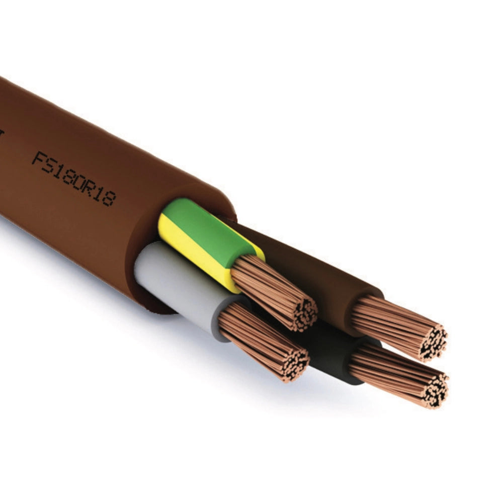 Cavo elettrico gommato marrone multipolare fs18or18 3 fili *** lunghezza metri 100, sezione conduttore 3x1,5mmq, conf...
