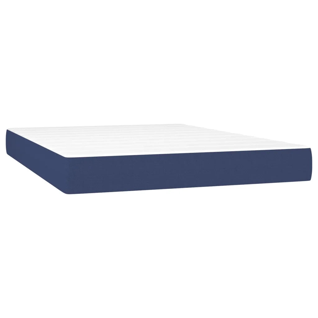 Letto a Molle con Materasso e LED Blu 140x190 cm in Tessuto 3134875
