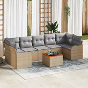 Set Divano da Giardino 8 pcs Beige e Grigio Chiaro polyrattan 3356089