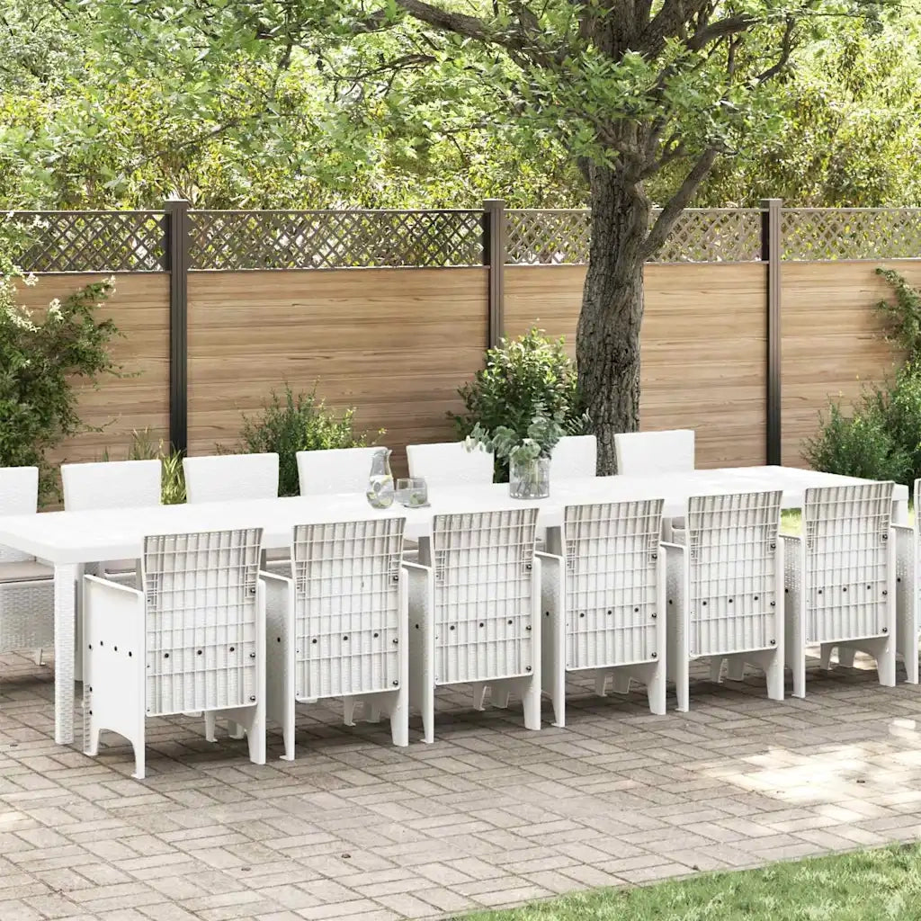 Set da pranzo da giardino con cuscini 15 pcs Bianco PP 3378803