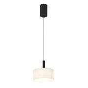 Lampada a sospensione nera vetro bianco LED 8W Austis