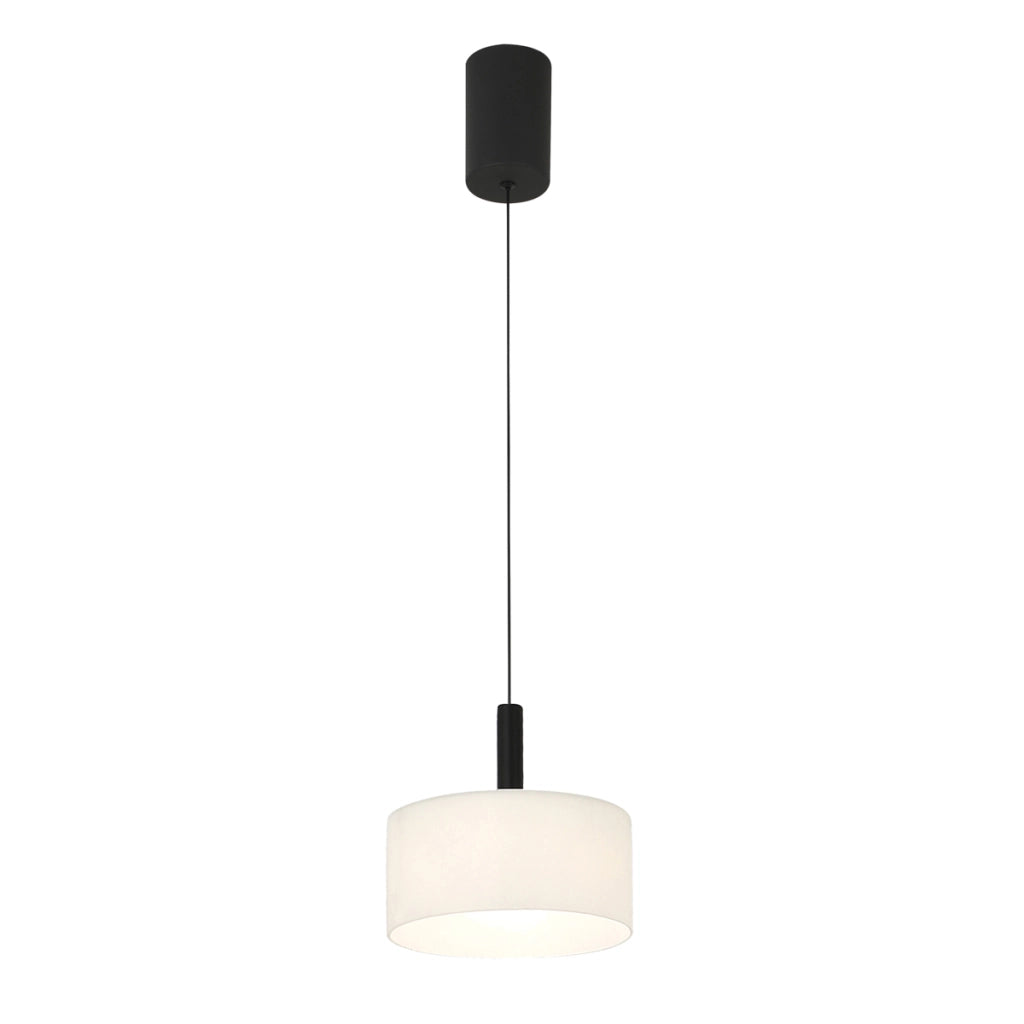 Lampada a sospensione nera vetro bianco LED 8W Austis