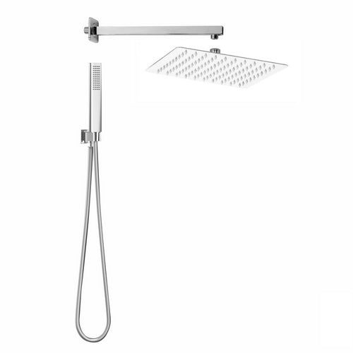 KIT SOFFIONE DOCCIA QUADRATO SLIM TOP LINE- Cromo Lucido- METAF- pezzi 1