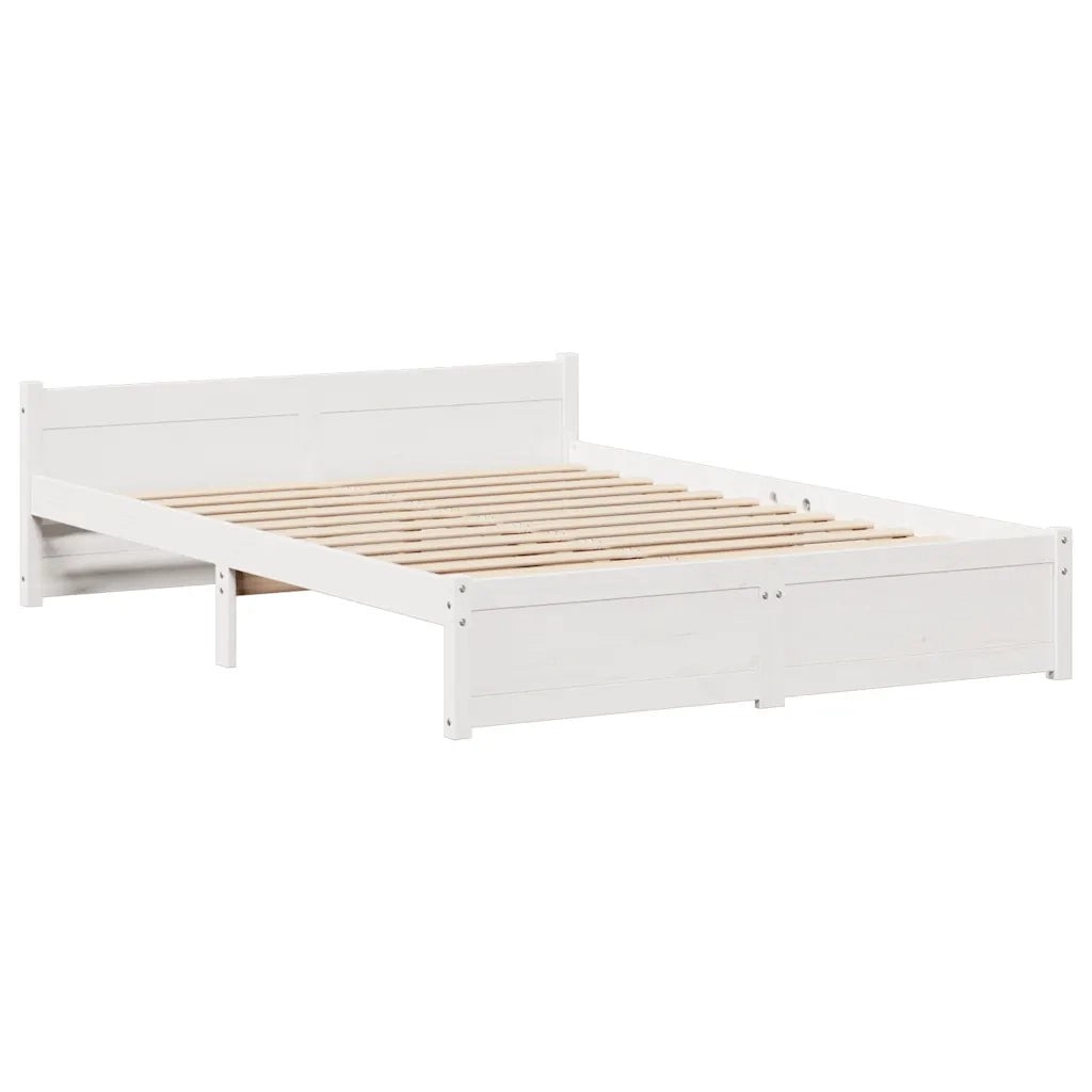 Letto senza Materasso-Struttura Letto Bianco 120x200 cm Legno Massello di Pino 886344
