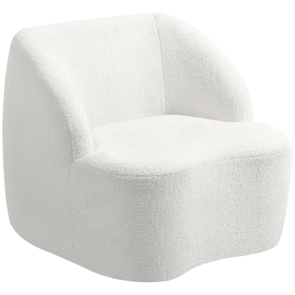 Poltrona Moderna con Rivestimento in Tessuto ¨C Minimal ¨C Cremewei?