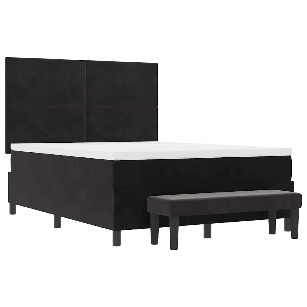 Letto a molle con testiera Nero 190 x 140 cm Velluto 3344512