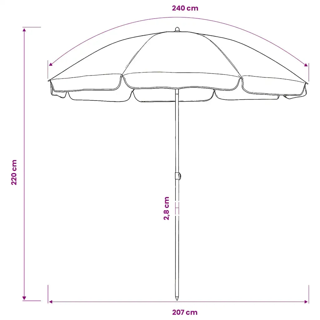 Ombrello | Parasolne da Spiaggia Verde 240 cm