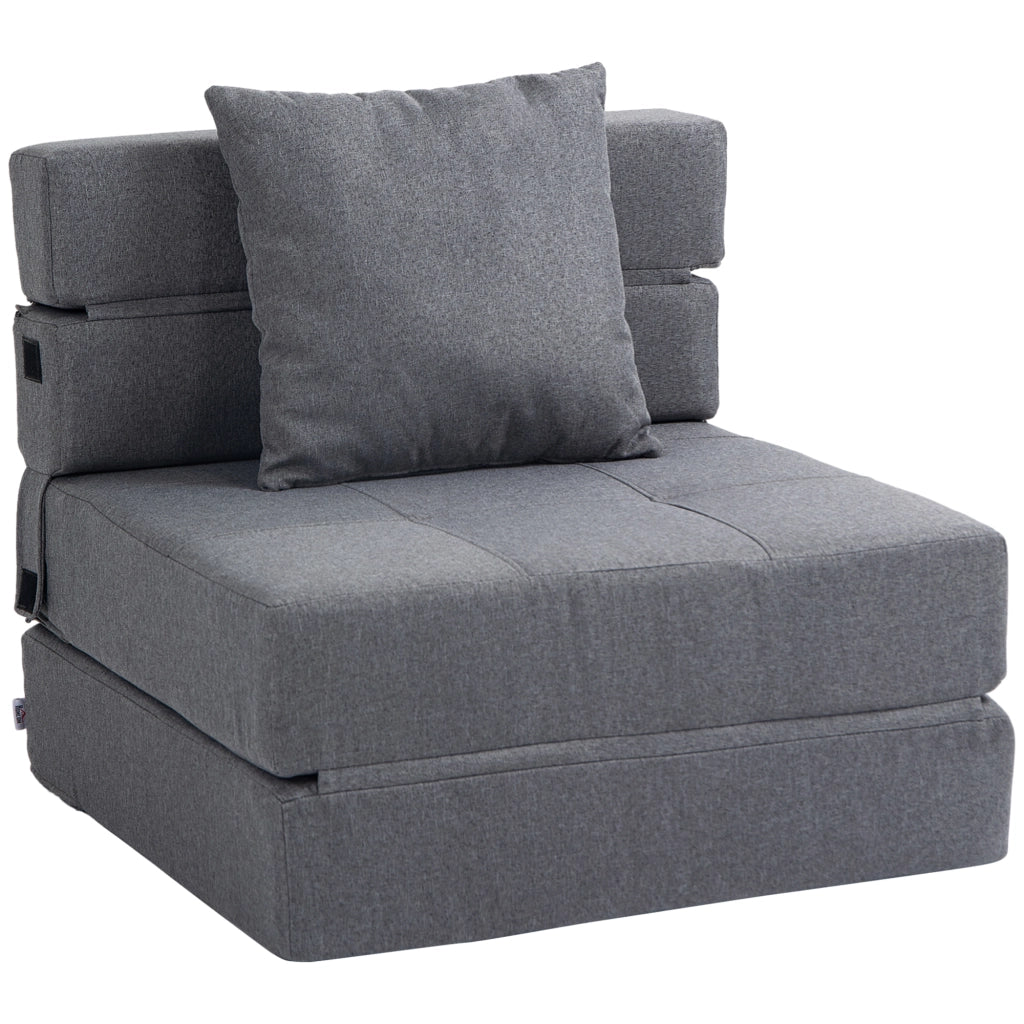 Letto Singolo Pieghevole ¨C zephmum ¨C Grigio 70x70x61 cm con Cuscino