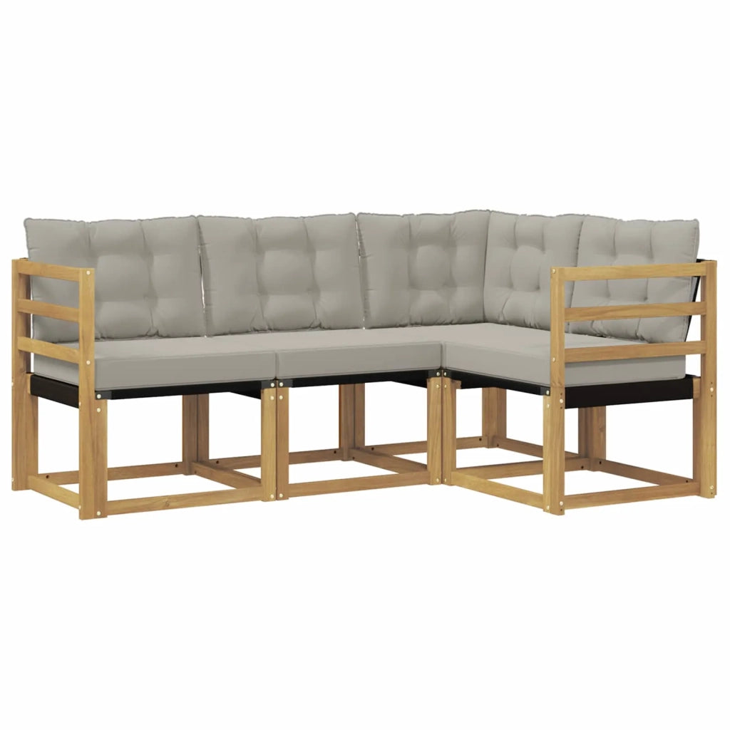 Set di divani da esterno 4 pcs Bianco e Grigio Chiaro 3389417