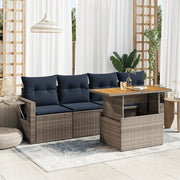 Set Divano da Giardino 5 pz con Cuscini Grigio in Polyrattan 3327099