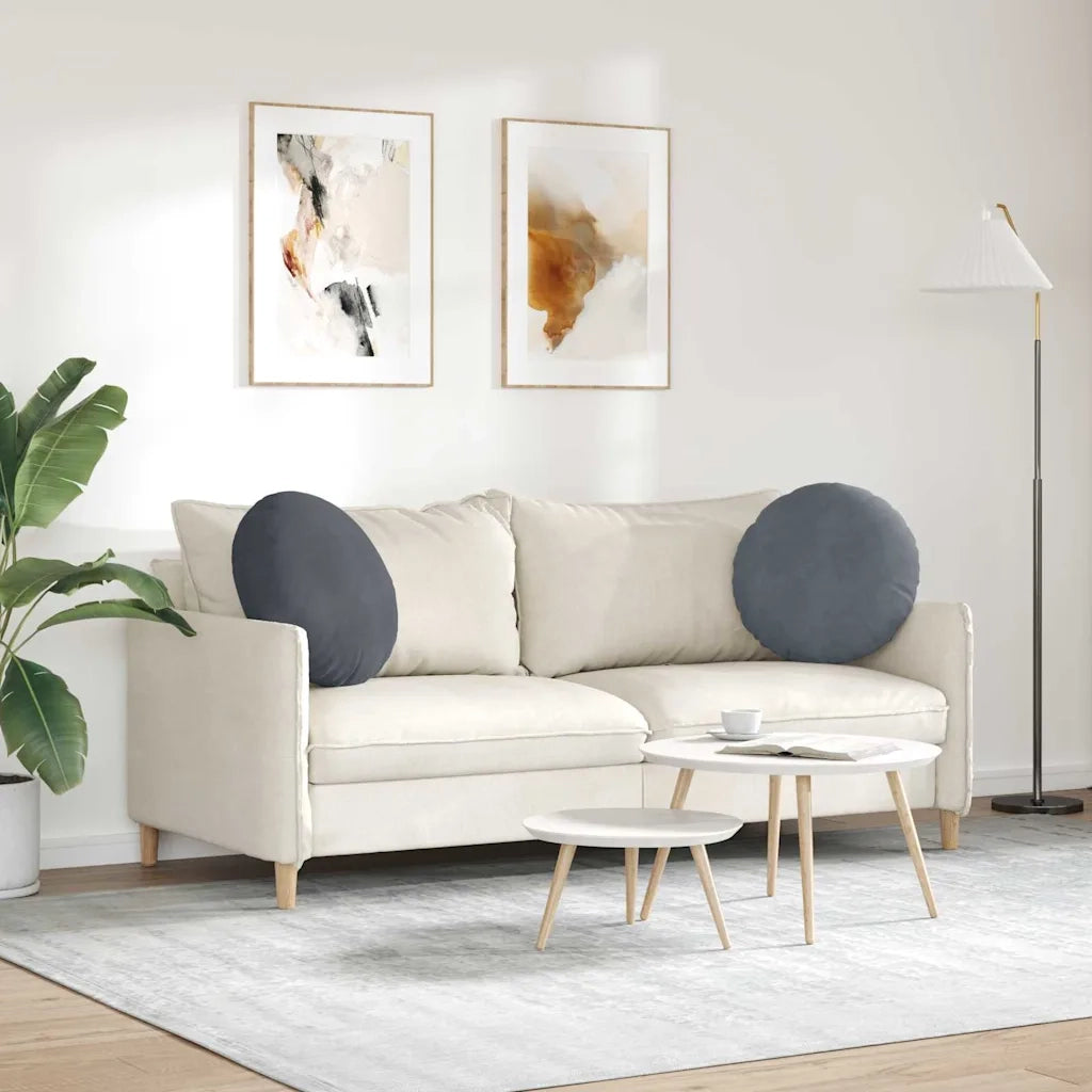 Cuscini per Seduta 2 pcs Grigio scuro Ø50 x 19 cm Velluto 42014175