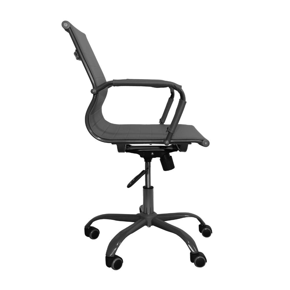Poltrona da ufficio Nuvia con schienale ergonomico e ruote colore grigio H91