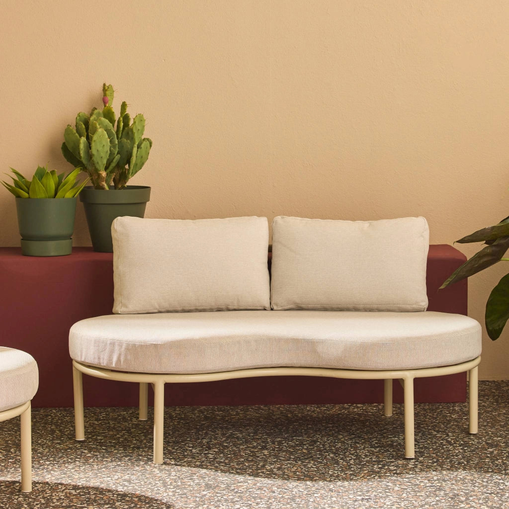 Salotto da giardino in alluminio e tessuto, 4 posti, beige