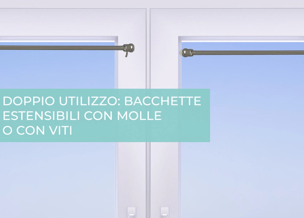 Bacchette Tende A Pressione Bastone Tenda Estensibile Astina Con Molla - 40-60 - Nero-Argento