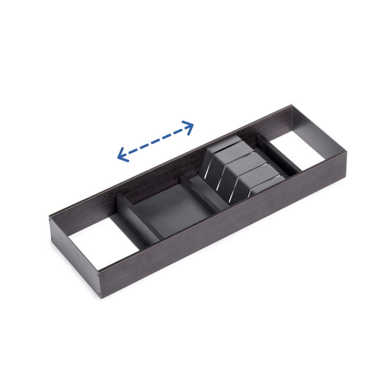 Portapiatti per cassetto Orderbox, 120x470 mm, Alluminio e Tecnoplastica, Grigio antracite