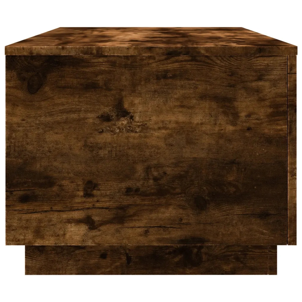 Tavolino da Soggiorno con Luci LED Rovere Fumo 90x50x40 cm 839879