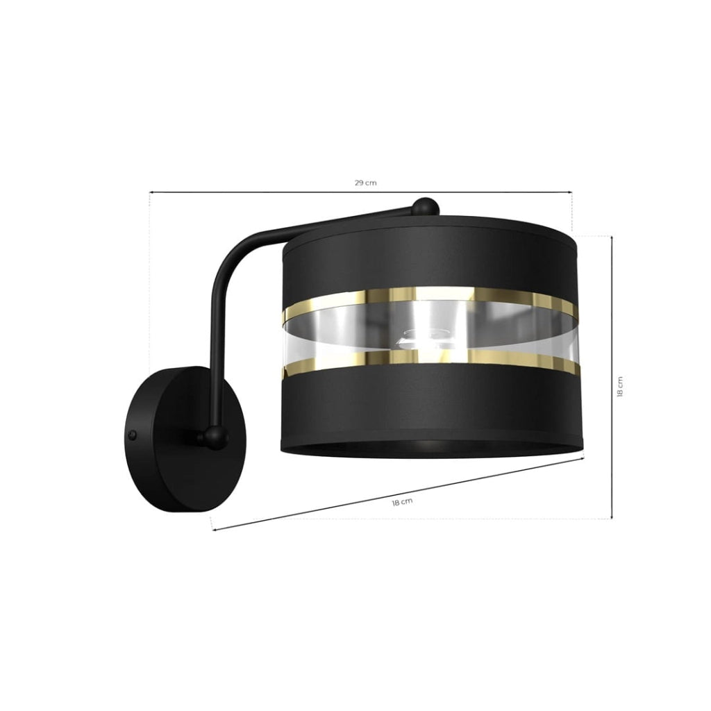Applique da parete Ultimo nero/oro 1xE27 60W Milagro