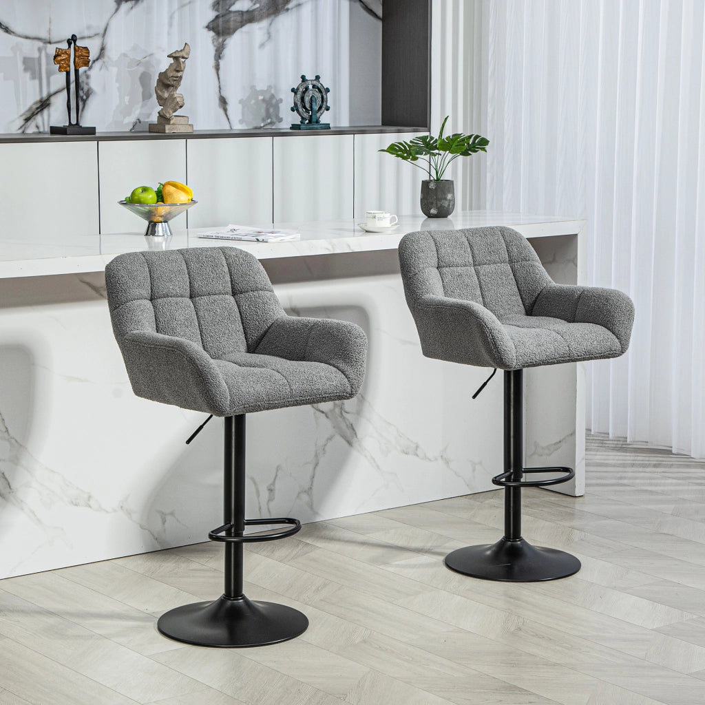 Sgabelli da bar 2 pezzi retr¨° ¨C Minimal ¨C grigio scuro e nero
