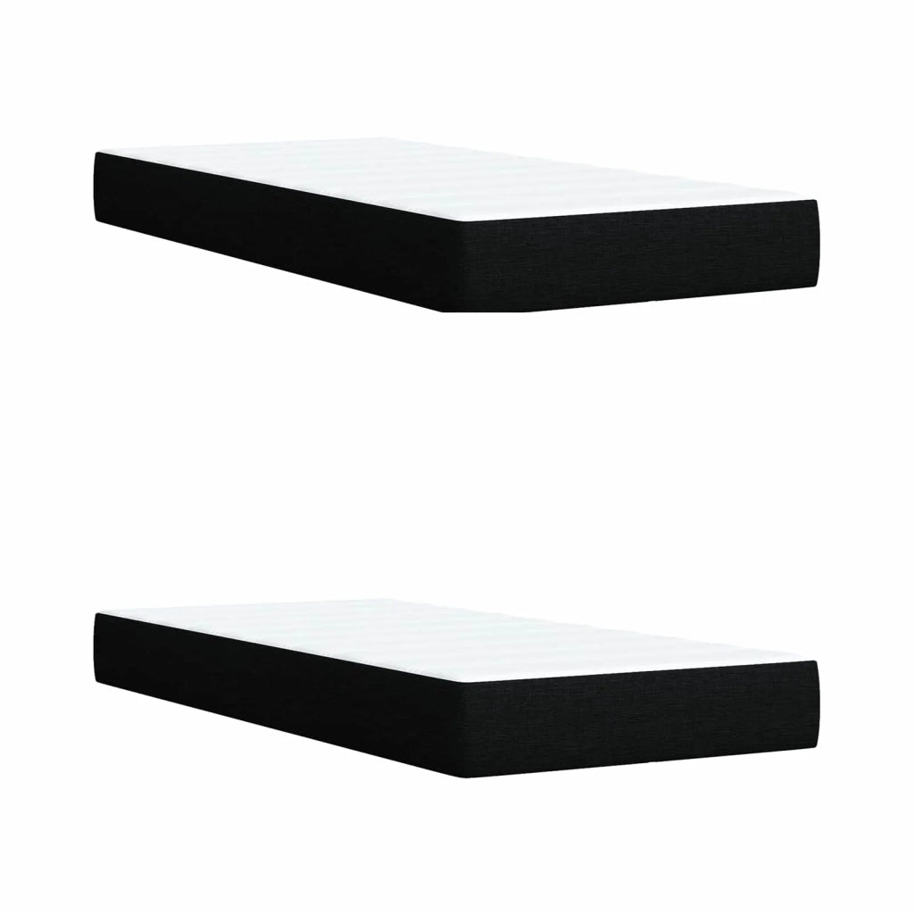 Letto con Box Spring, Materasso e LED Nero 200 x 200 cm Tessuto 3452024