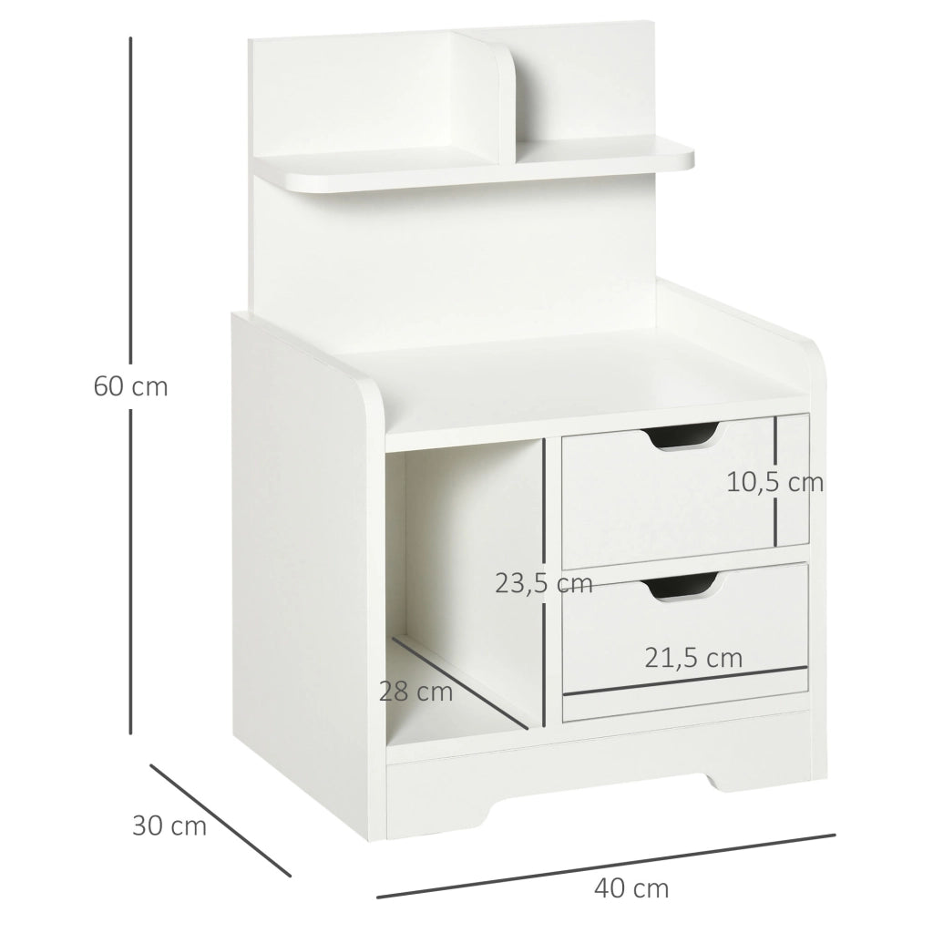 Comodino con 2 Cassetti ¨C Xylo ¨C Legno Bianco con Ripiano