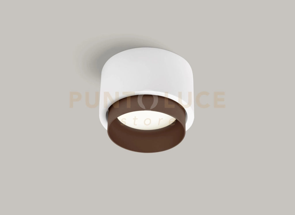 SYME lampada da Soffitto 1 Luce attacco GX53 Tonda Bronzo D.11CM