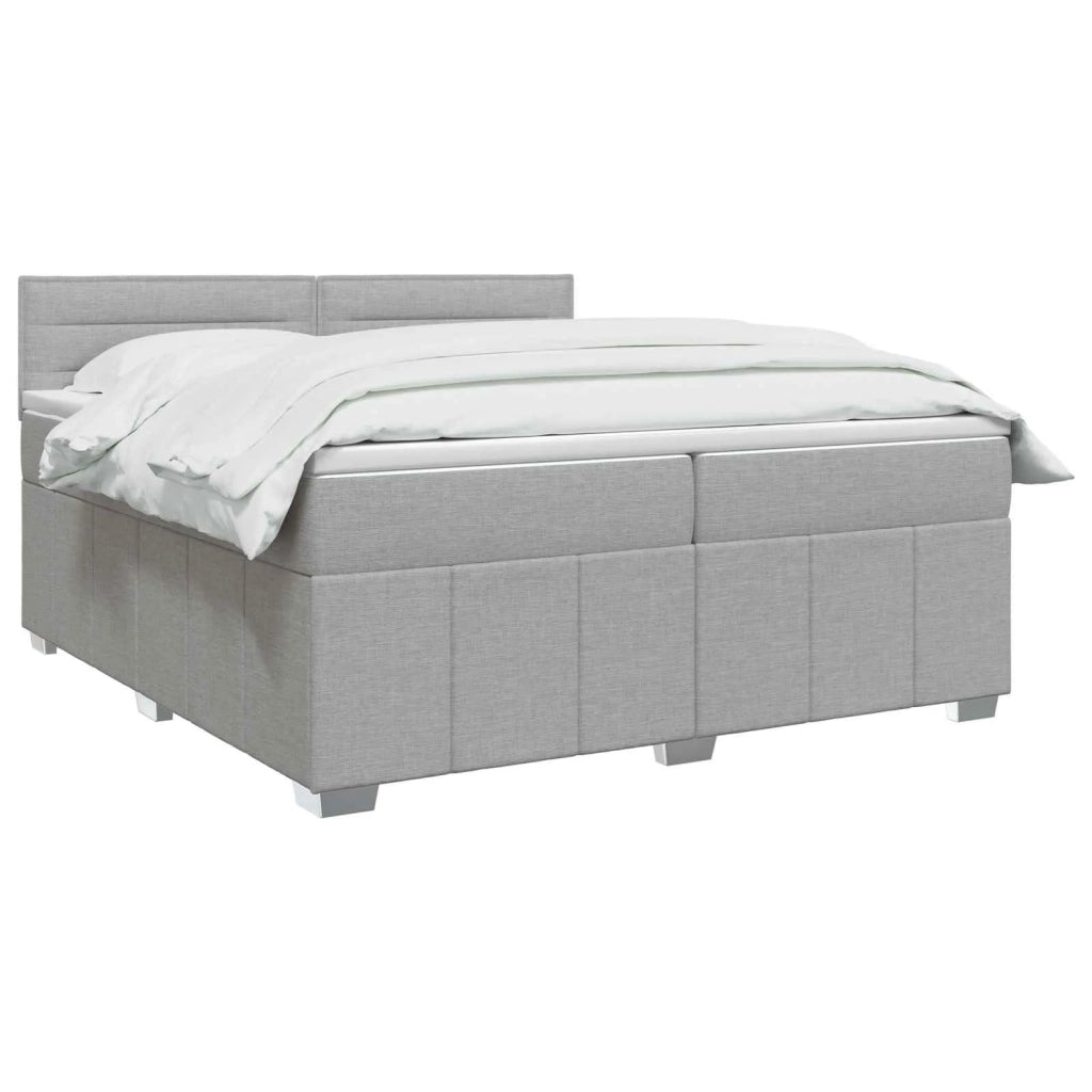 Letto box spring con materasso Grigio Chiaro 200 x 200 cm 3451283