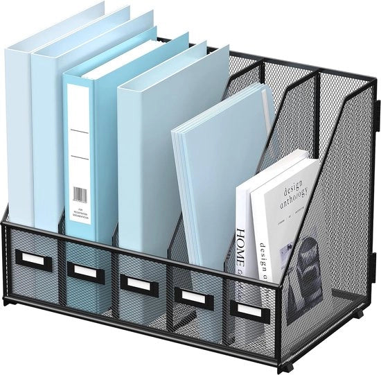 Organizzatore per scrivania - 5 cassetti - metallo - risparmio di spazio