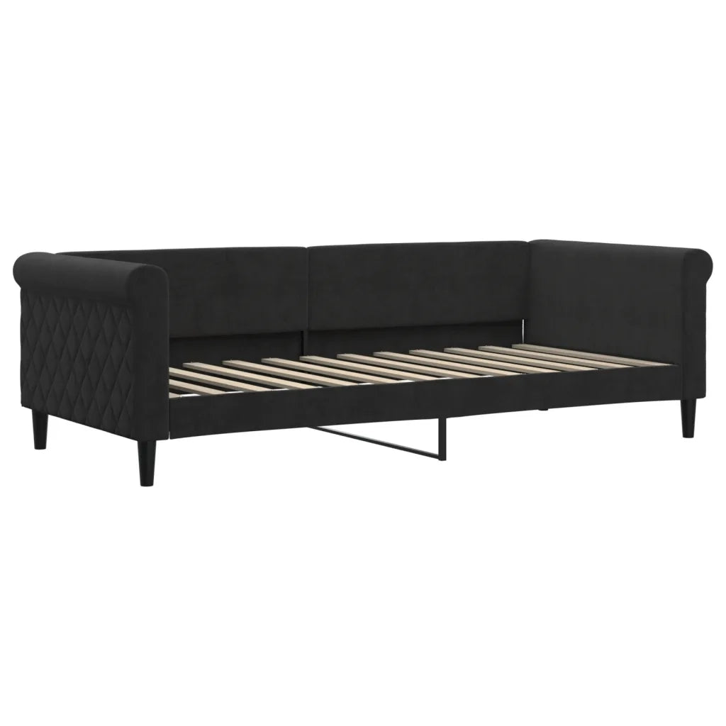 Divano letto | Sof¨¤ letto | Letto singolo Estraibile Nero 90x200 cm in Velluto