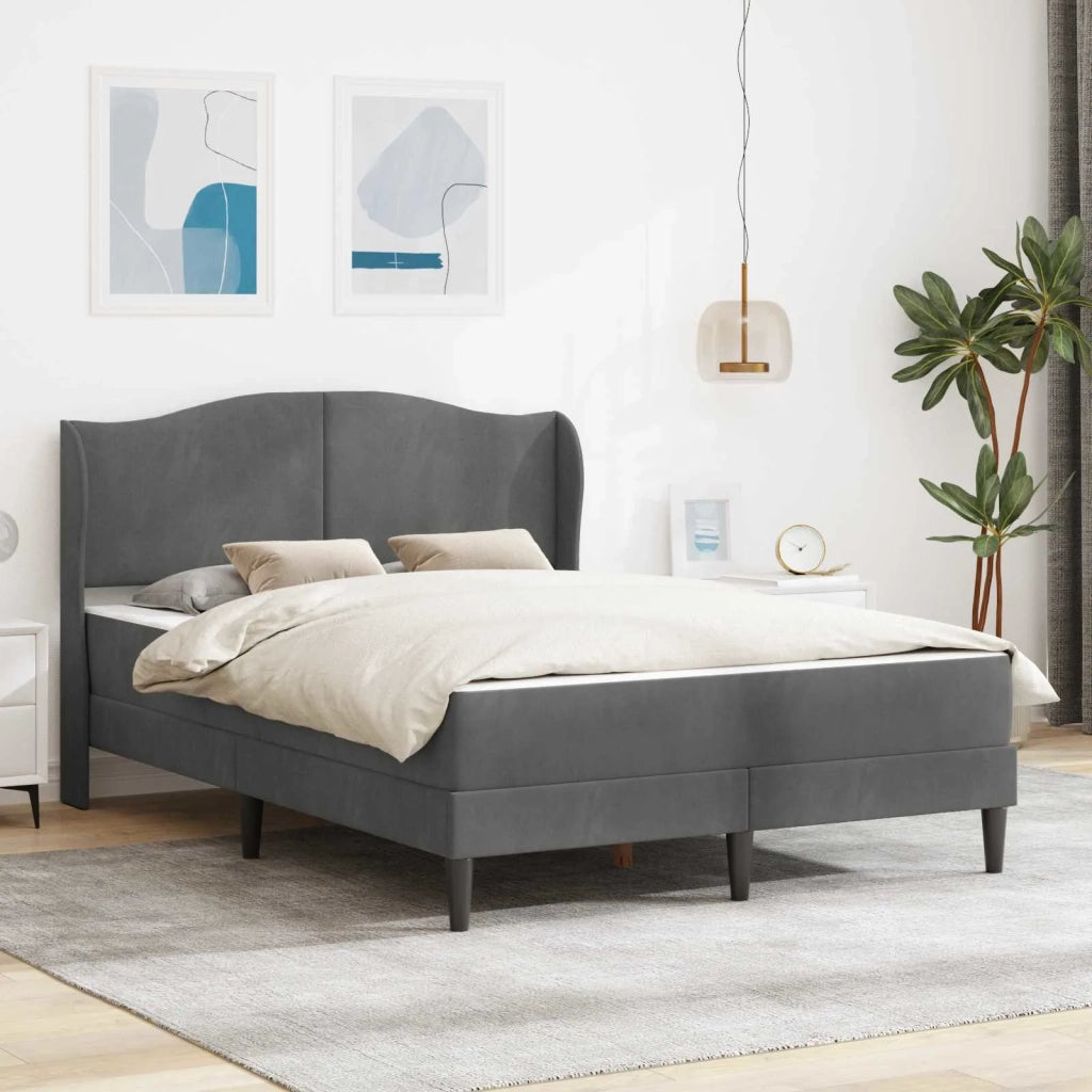 Struttura del letto-Giroletto Grigio Scuro 120 x 200 cm Velluto 422481