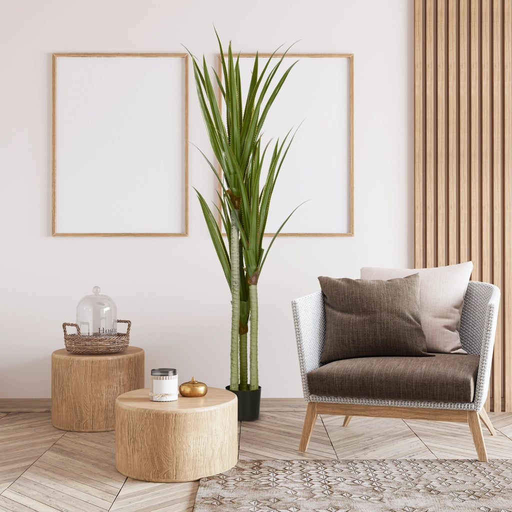 Pianta Artificiale Yucca ¨C Minimal ¨C 190 cm, Vaso PEVA e Cemento