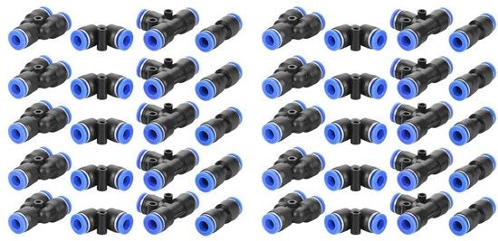 Connettori pneumatici da 40 pezzi - Connettore pneumatico - Connettività rapida - Alta precisione - Materiale duraturo - Rotazione 360 gradi - Connettore pneumatico a giroscopio