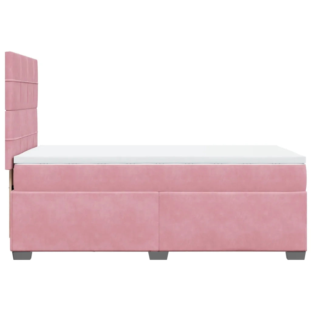 Giroletto a Molle con Materasso Rosa 100x200 cm in Velluto 3290839