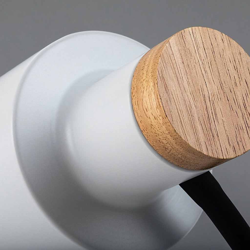 Lampada da scrivania Pastro 1xE27 nero bianco legno Rabalux
