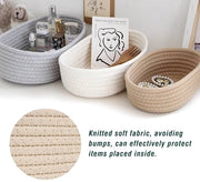 Set di contenitori di stoccaggio in cotone - stile elegante - set da 3 pezzi