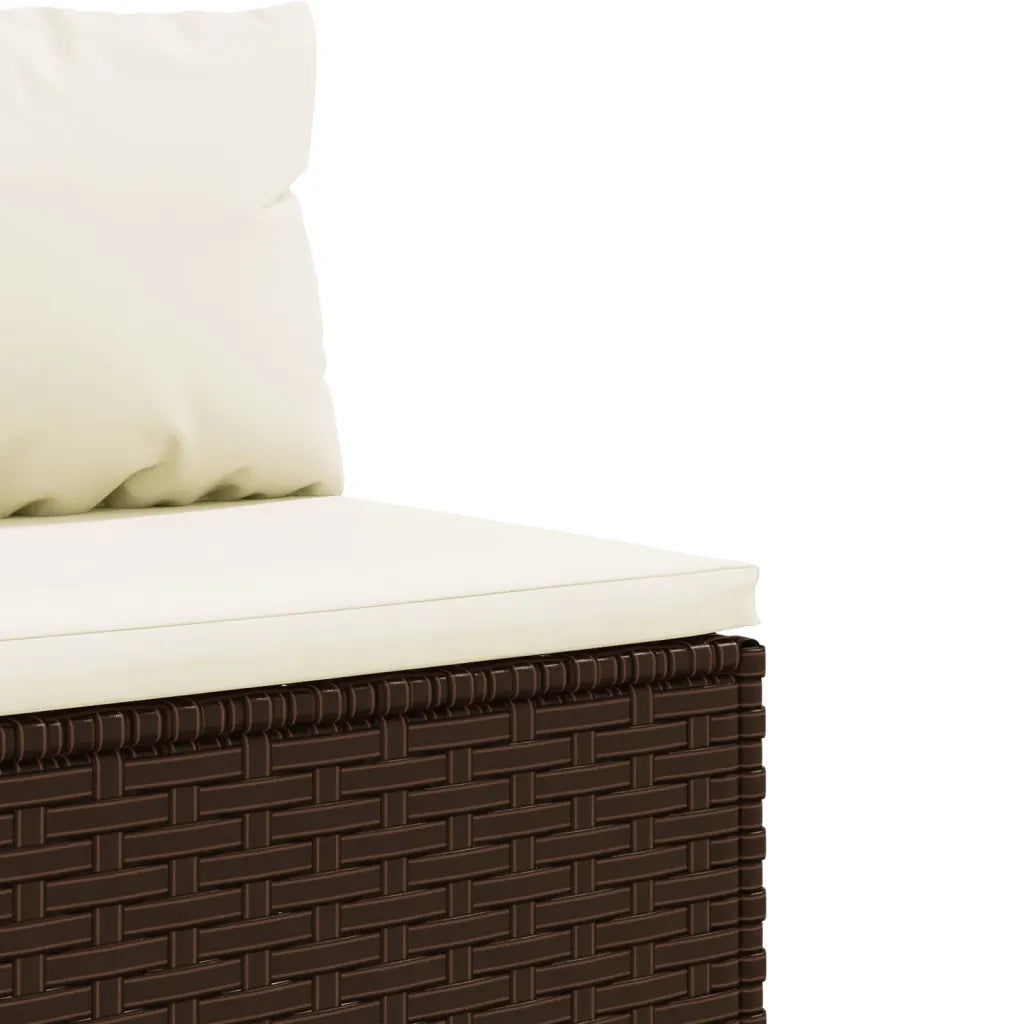 Set Divani da Giardino 10 pz con Cuscini in Polyrattan Marrone 3308281