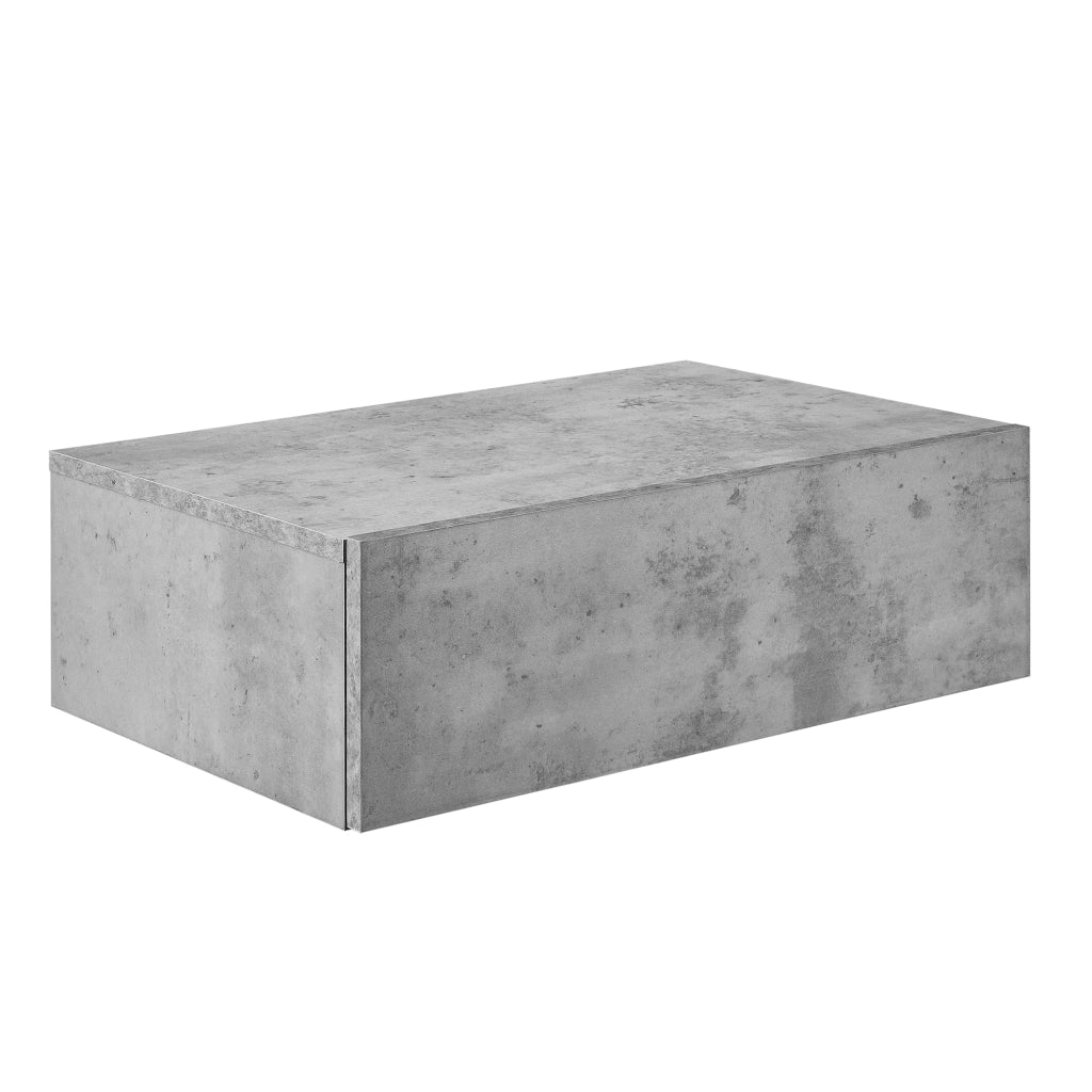 Set di 4 Comodini da Parete con Cassetto 46x30x15 cm Effetto Legno / Effetto Cemento / Grigio Scuro / Nero Lucido [en.casa]