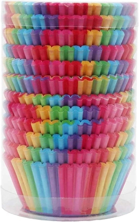 200 pezzi di forme per muffin in carta da rainbow