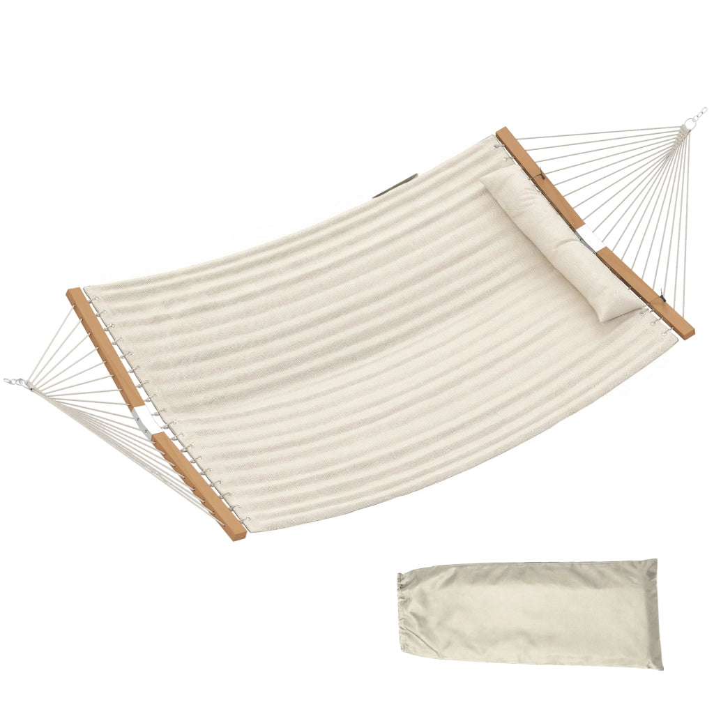 Amaca da giardino con testiera e tasche ¨C Minimal ¨C 200x140cm, due strati, legno