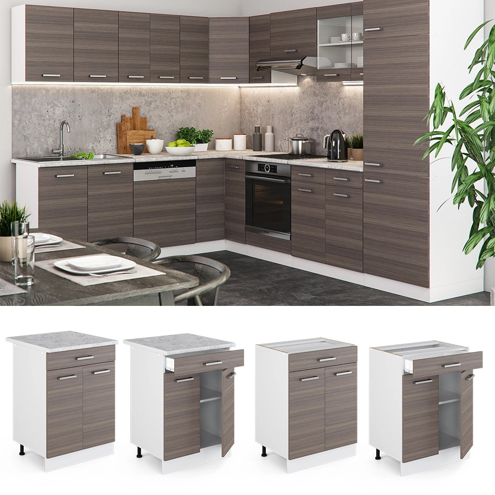Vicco Mobiletto base per cucina Grigio 60 cm con cassetto, PL Antracite