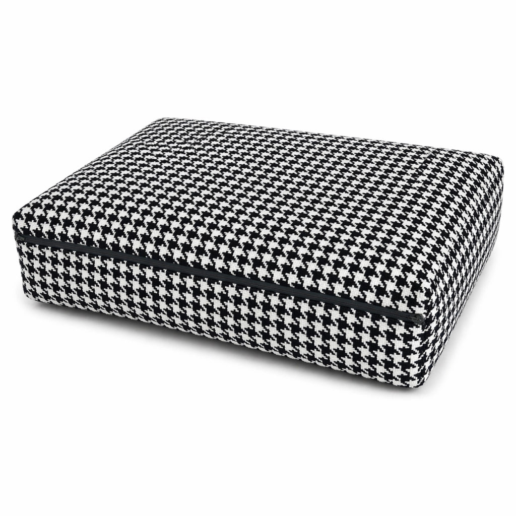 Set cuscini pied-de-poule 3 pezzi per divano sfoderabili - Nero/Bianco