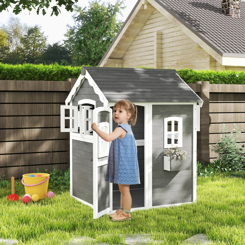 Casetta per bambini in legno ¨C Minimal ¨C grigio