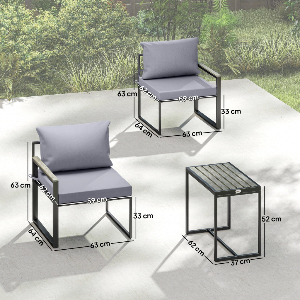 Set giardino 3 pezzi ¨C zephmum ¨C grigio, polyrattan