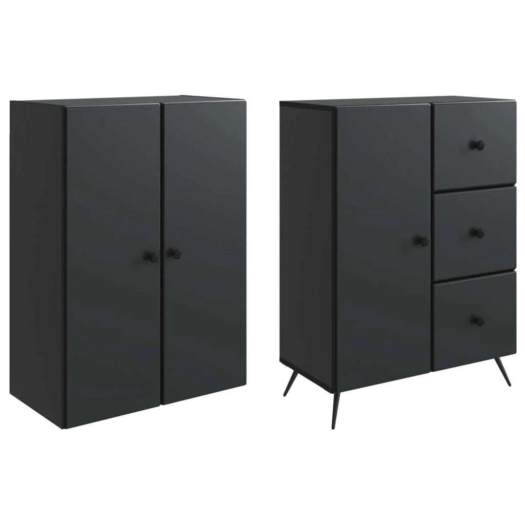 Set di armadi 2 pcs Nero Legno ingegnerizzato 3416899