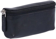 Portamonete in pelle vera, nero